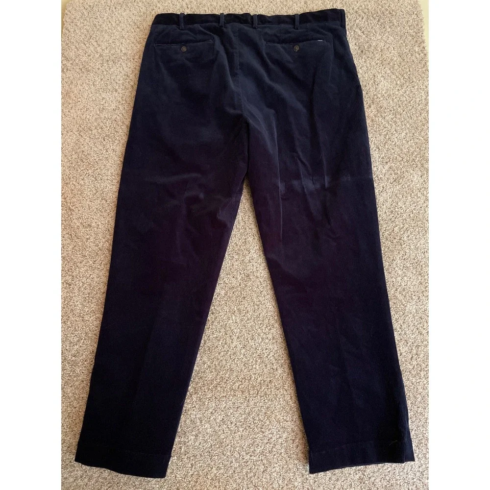 Polo Ralph Lauren Stretch Classic Fit Corduroy Pants Men's 38x30 Navy Blue